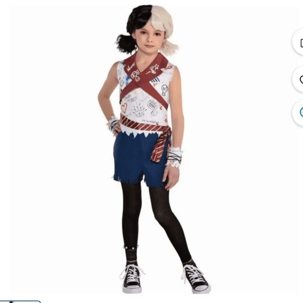 ð¥Kids' CruellaâEstella School Uniform Halloween Sz 8-10 New - Picture 1 of 5